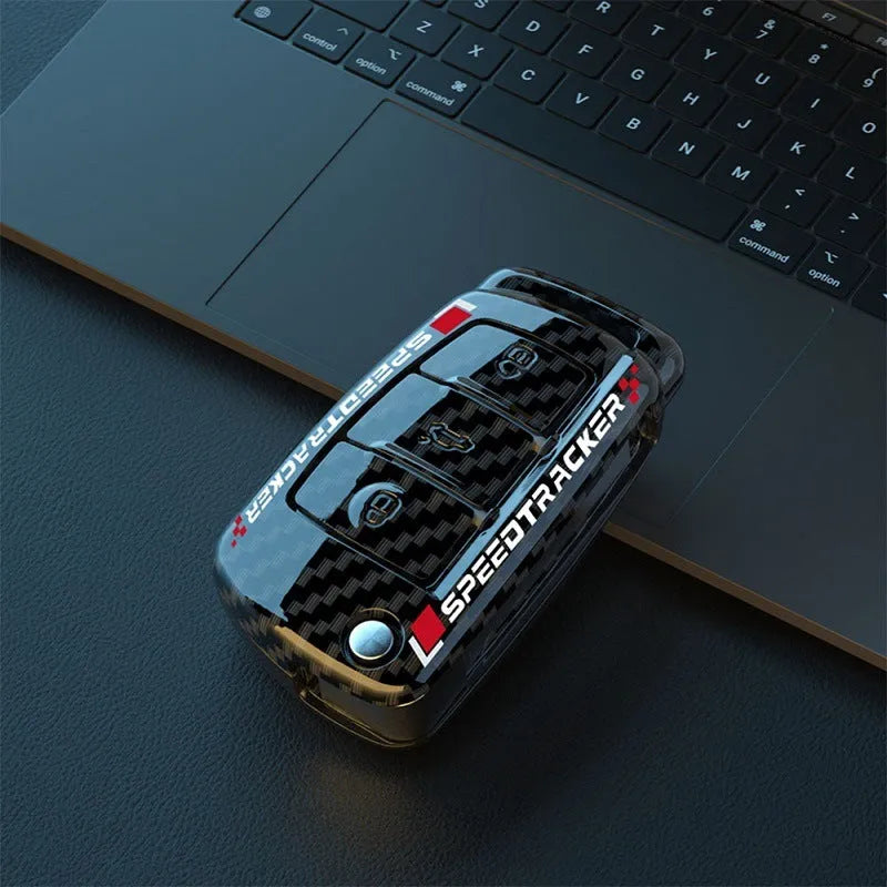 Carbon fibre style car key cover mirror finish protection feilin material white carbon colour