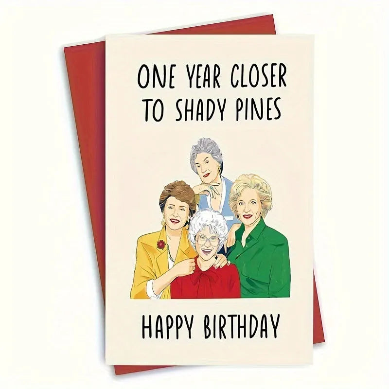Simple modern birthday greeting card with a choice of coloured and kraft paper envelopes.