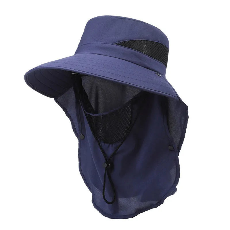 Men's grey adjustable polyester fisherman hat with a wide brim for sun protection.