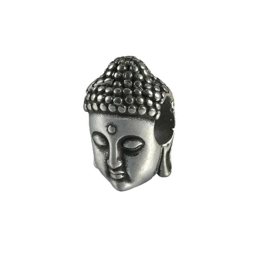 Stainless steel hollow skull Buddha geometric earrings in hip hop style with electroplated finish