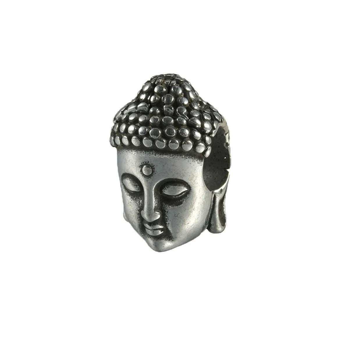 Stainless steel hollow skull Buddha geometric earrings in hip hop style with electroplated finish