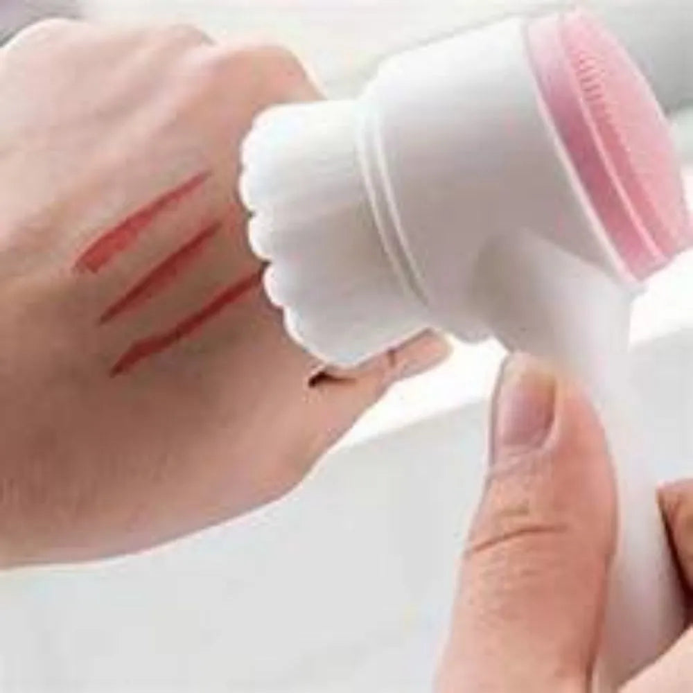 Blue and pink pet paw brush grooming tool for dogs and cats