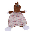 Pet stuffed toy in fox shape with sound paper and bite resistant velvet, brown colour