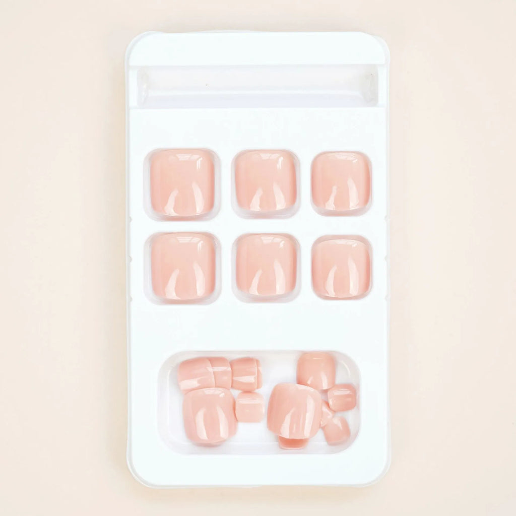 Toenail fashion stickers set in skin colour J-52 with adhesive glue for cosmetic foot enhancement