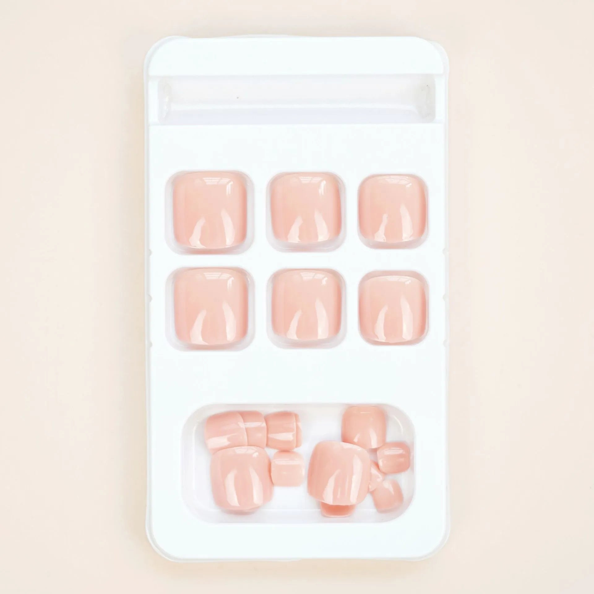 Toenail fashion stickers set in skin colour J-52 with adhesive glue for cosmetic foot enhancement