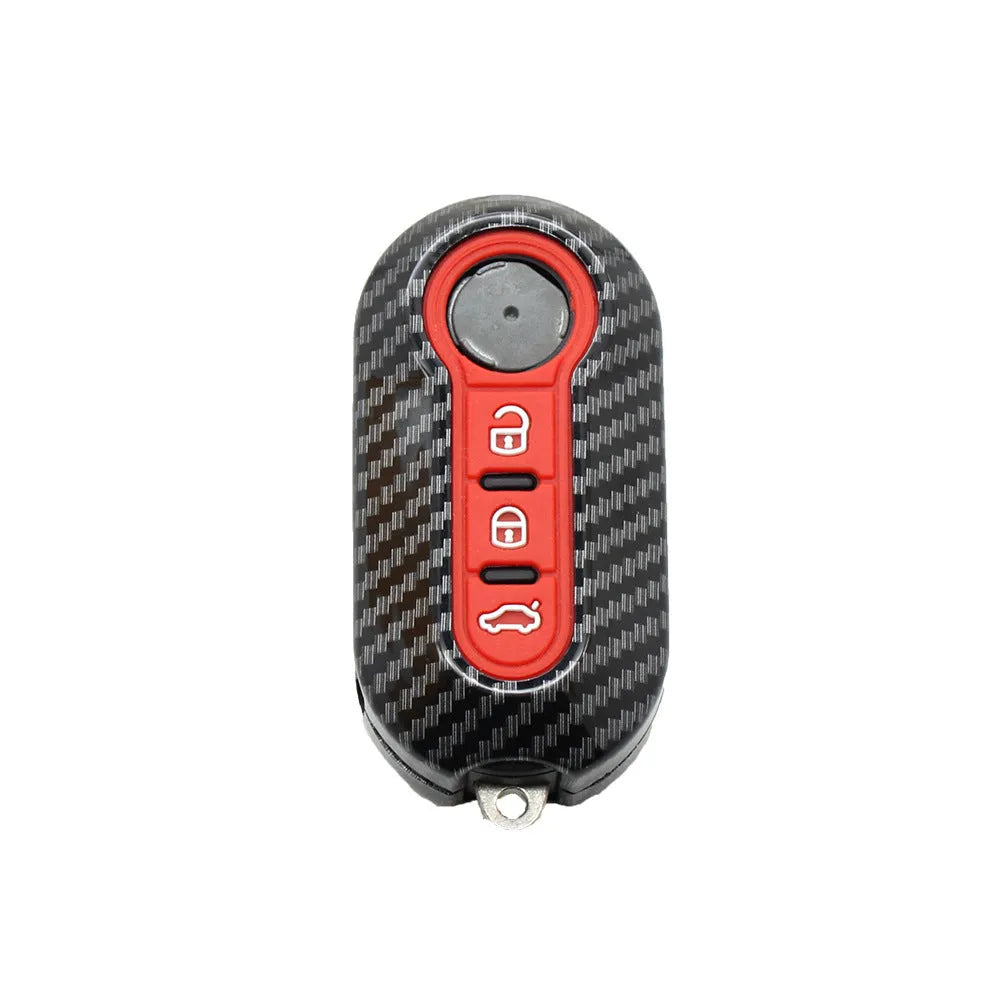 Fiat 500 Boyue Ottimo Viaggio remote key case replacement shell in black, red, or dark blue