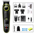 Black household rechargeable electric hair clipper set with automatic grinding head
