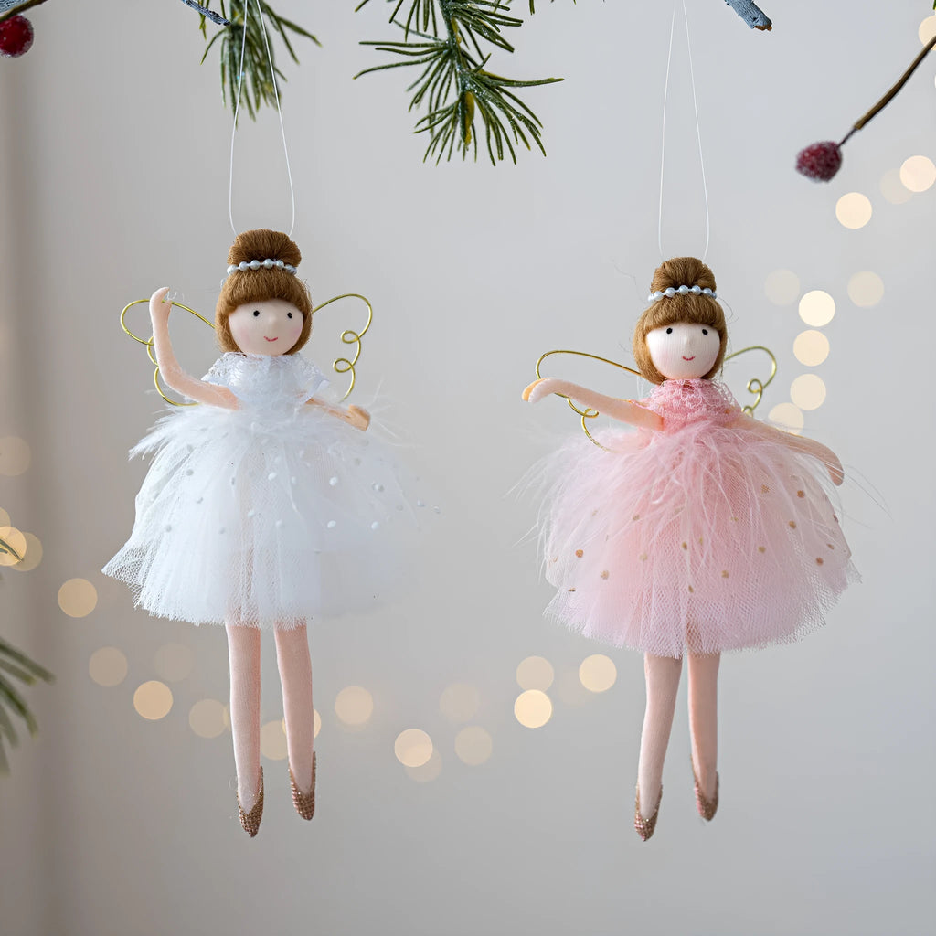 Pink cloth plush ballet girl angel doll pendant keychain accessory