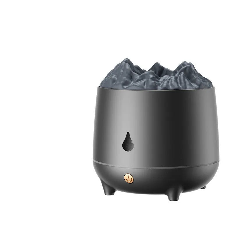 Volcano shaped humidifier with aromatherapy function in white or black colour