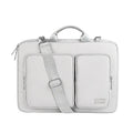 Shock proof polyester shoulder laptop bag in black with retractable handle and zipper opening