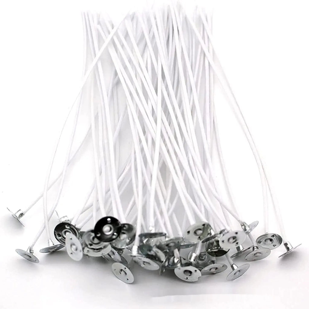 White cotton candle wicks for DIY candle making in three length options