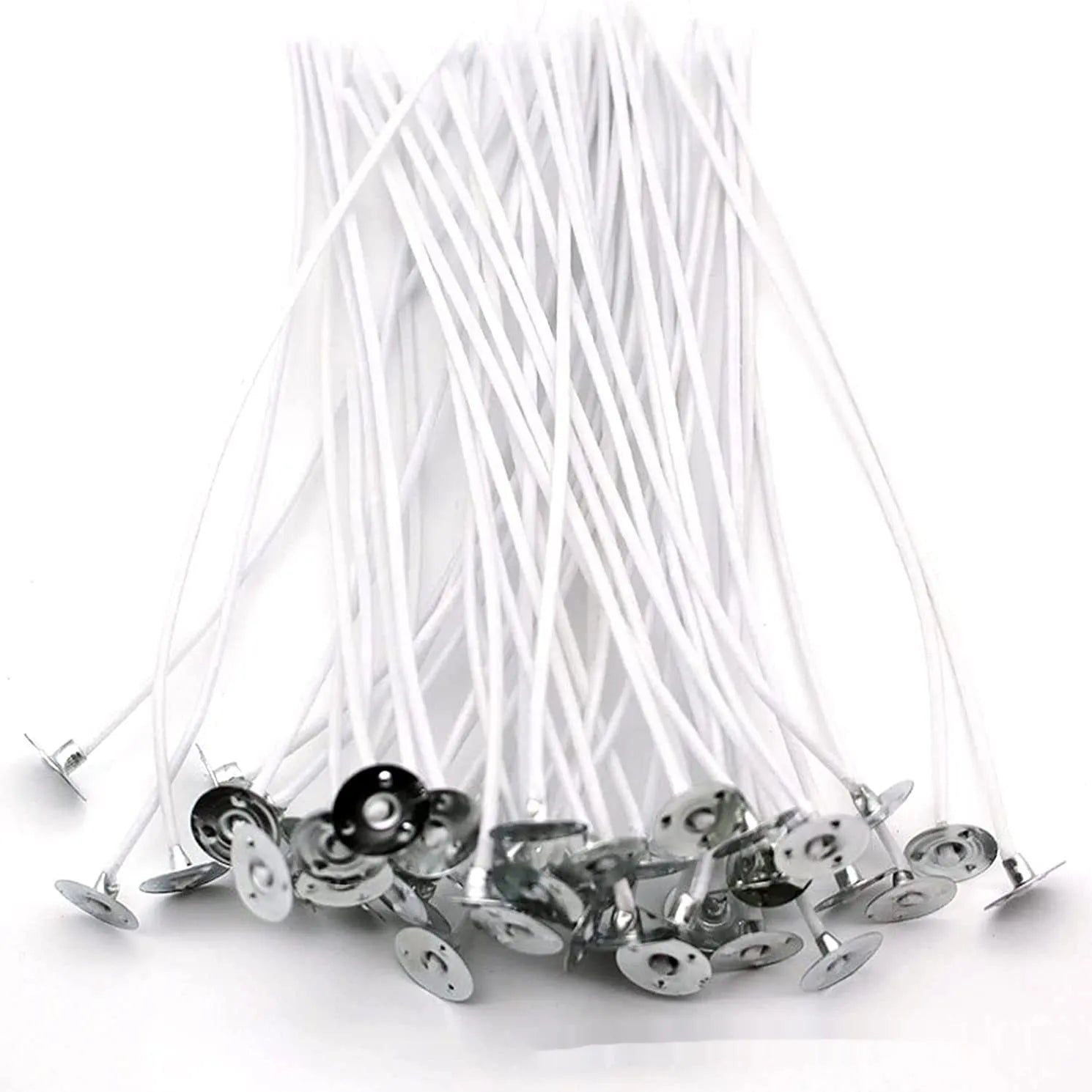 White cotton candle wicks for DIY candle making in three length options