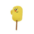 Polished corn cob wood cat chew toy with catnip for dental cleaning, 7cm long.