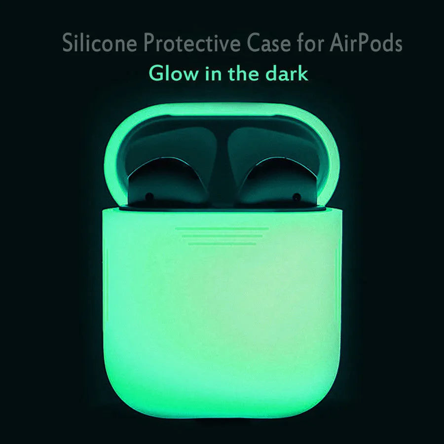 Luminous silicone flip-top protective case for AirPods wireless earphones
