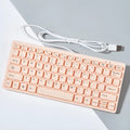 Mini wired USB keyboard in four colours with noiseless keys for laptop and desktop use