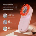 Smart massage comb with red light therapy in pink or black colour, under 10cm size