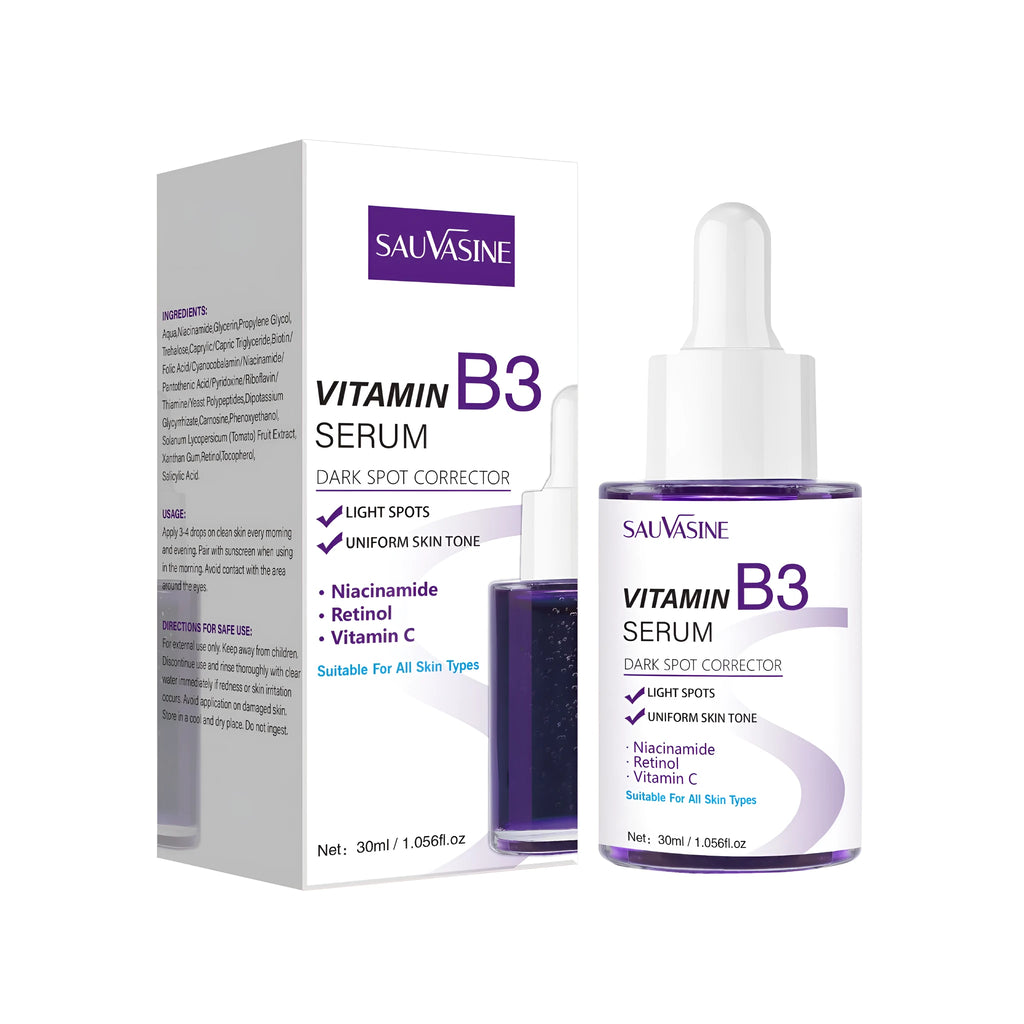 Vitamin B3 facial essence bottle 30ml with nourishing moisturising firming serum
