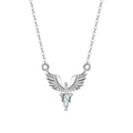 Women's Korean style eagle pendant silver necklace with adjustable chain