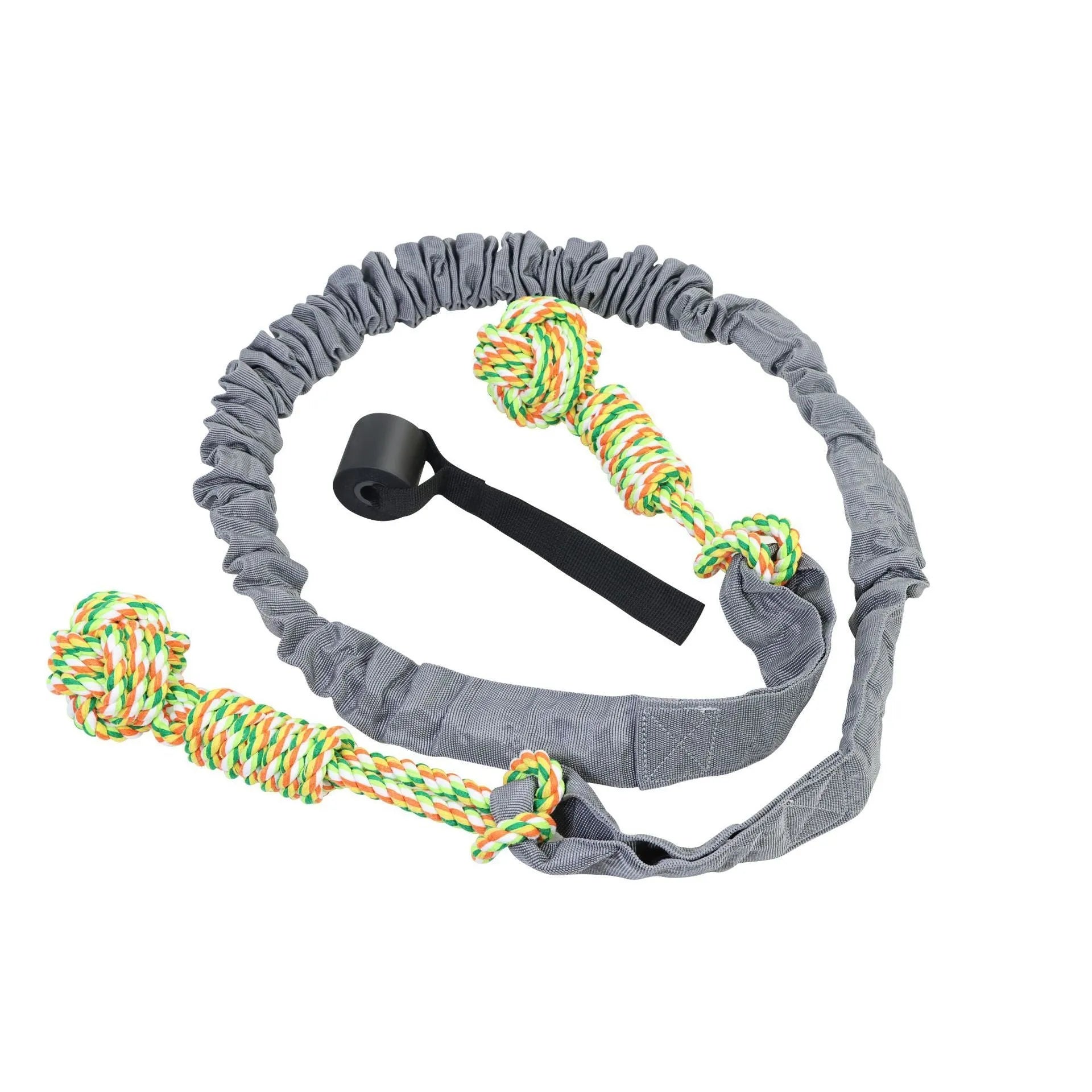 Cotton rope dog tug of war toy in black, grey or red for interactive play