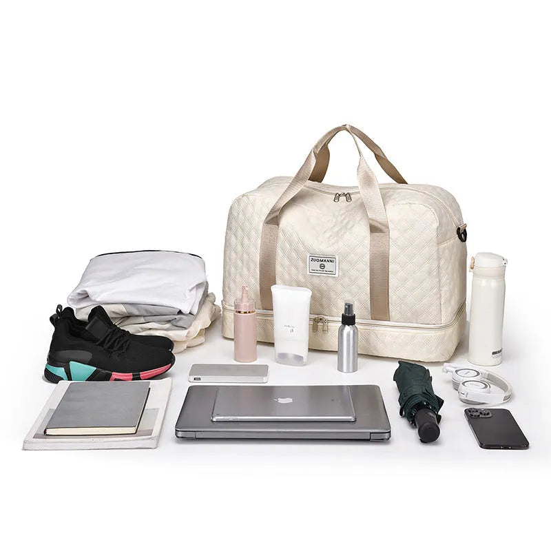 Portable Oxford cloth travel bag in street trend style with large 55L capacity.