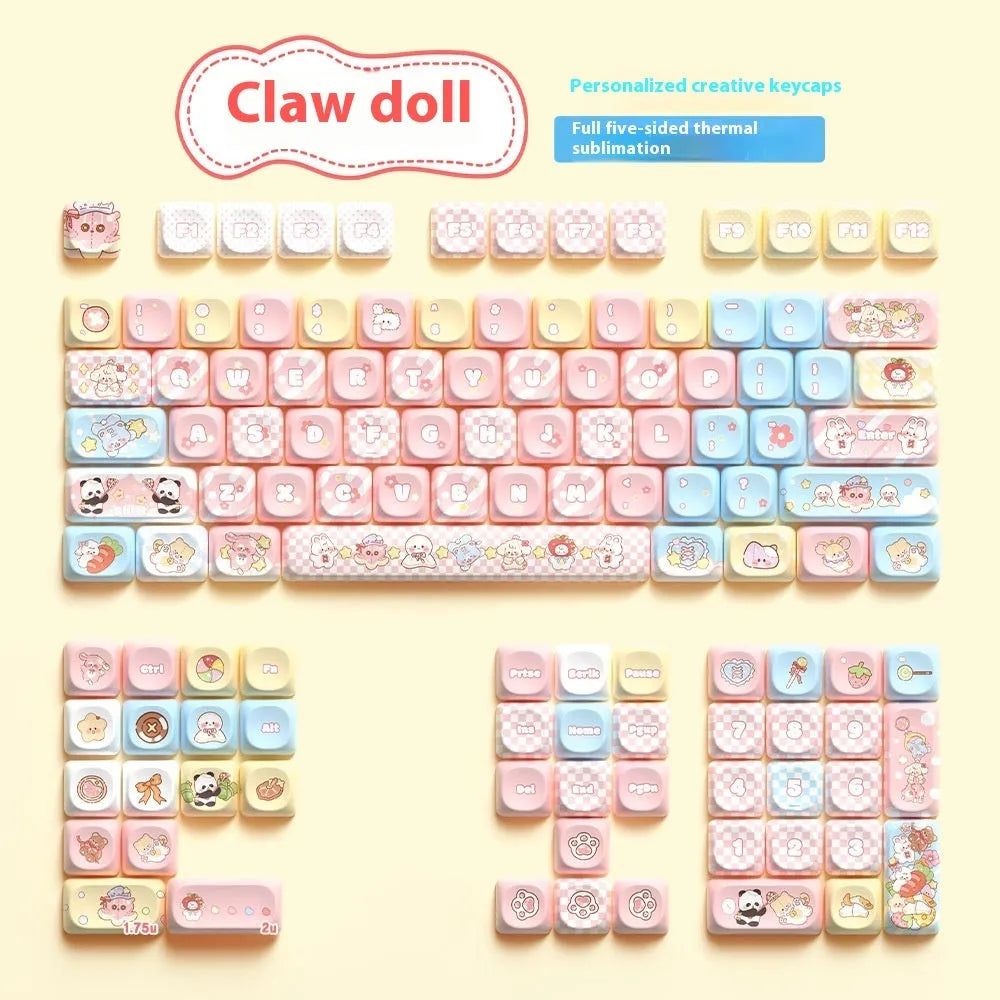 Clip Doll mechanical keyboard keycap set with sublimation printed doll theme design