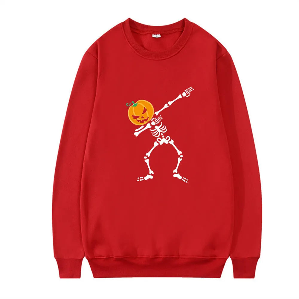 Women's printed long sleeve crew neck top in a cotton-polyester blend, shown in one of five available colours.