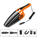 Hypa eighth generation black and orange 12V car vacuum cleaner with compact design.