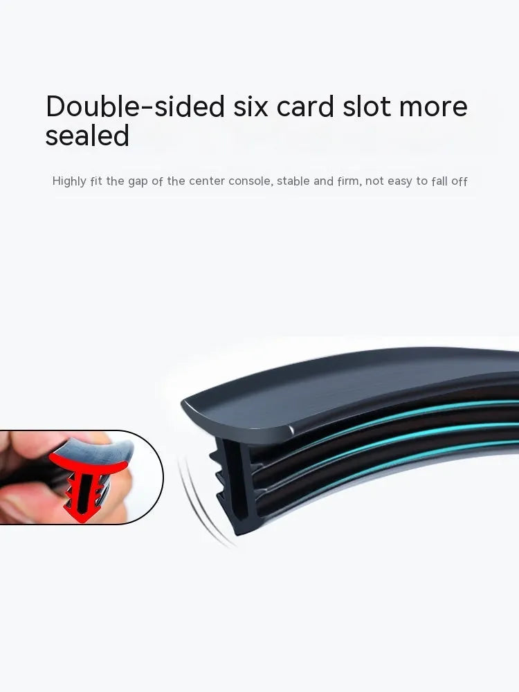 Car dashboard soundproof seal strip for Outlander, 1.6 m high quality silicone, double-sided six-card slot
