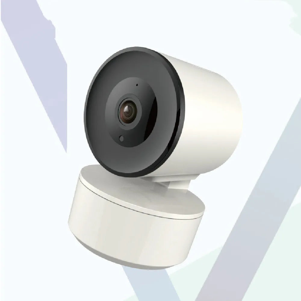 Indoor WiFi security camera with PTZ rotation on desktop mount