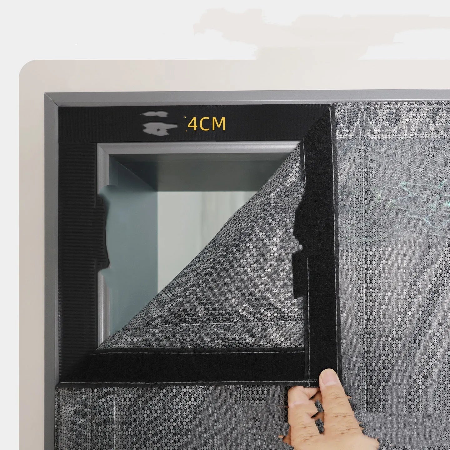 Full seam magnetic strip cotton door curtain in New Chinese style for thermal insulation