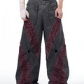 Retro three-dimensional keel casual pants in solid colour rayon fabric for men summer sports