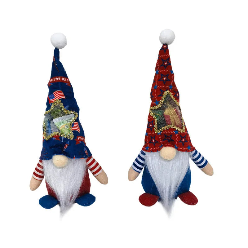 Christmas Rudolf reindeer faceless baby doll ornament with 32cm candy bag decoration set
