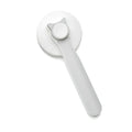 Self-cleaning slicker brush for pet grooming with blue handle and stainless steel pins