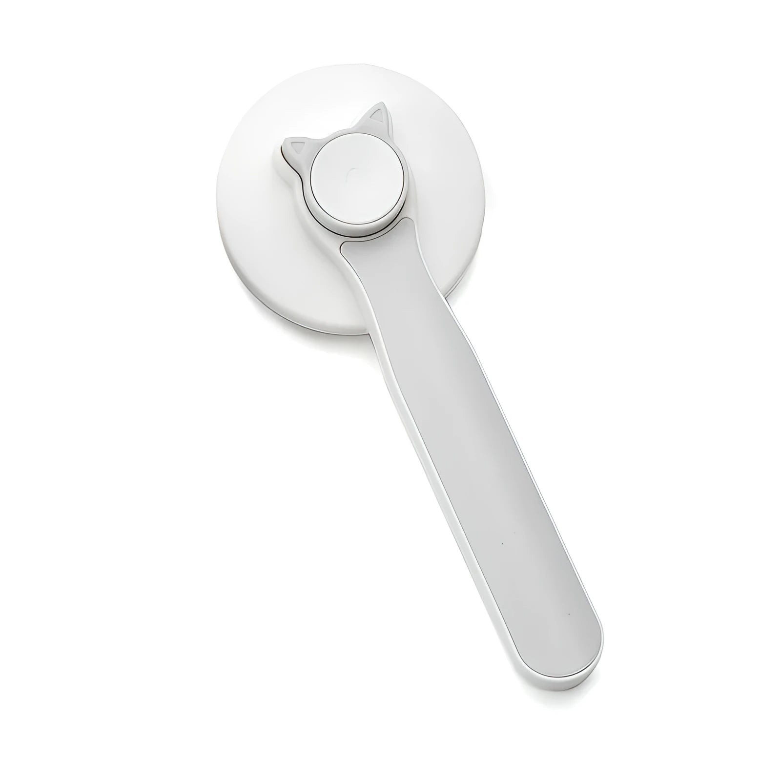 Self-cleaning slicker brush for pet grooming with blue handle and stainless steel pins