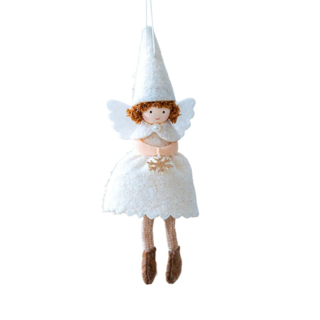 White cloth angel skirt felt pendant with modern simplicity design for Christmas decoration