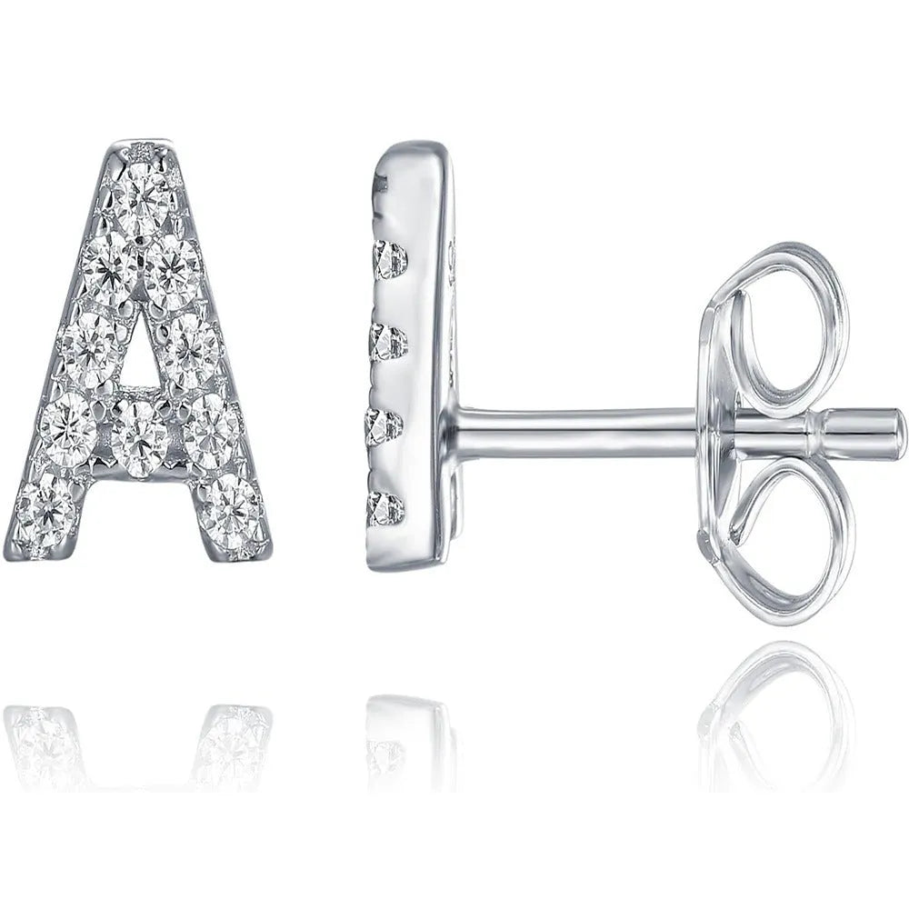 Gold plated alphabet letter earring showing a single charm on a stud or hook finding.