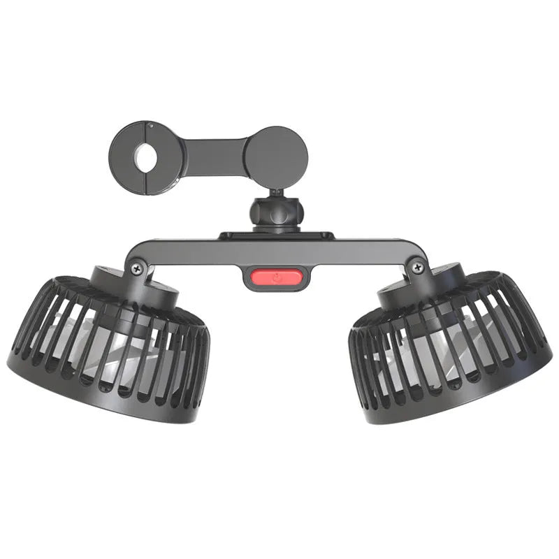 Black car USB rear electric fan with adjustable single head for 12V 24V vehicles