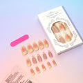 Simple fake nails set with 3D cartoon flower patterns and detachable plastic covers in colour TY-318
