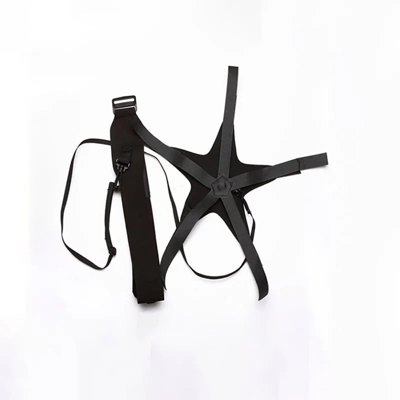 Black football juggling belt with adjustable strap for solo training practice