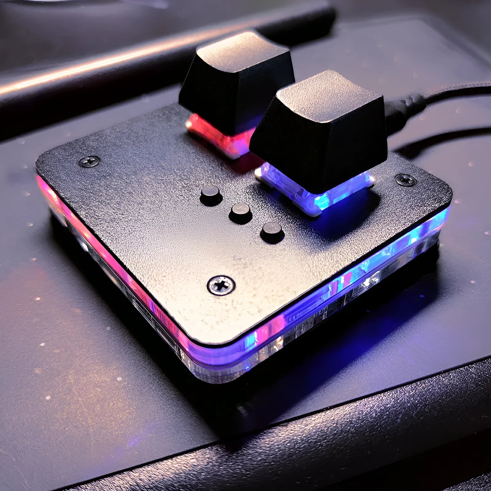 Mini wired USB plastic keyboard with touch panel and multimedia keys in black, grey, pink, and white