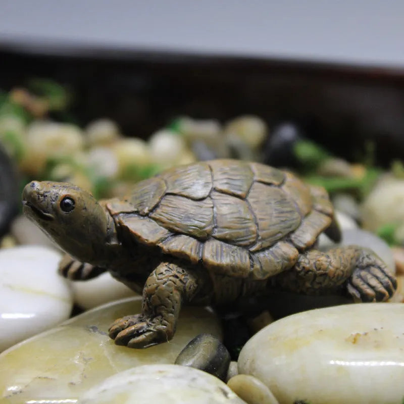 Simulation turtle resin garden ornament for micro landscape displays