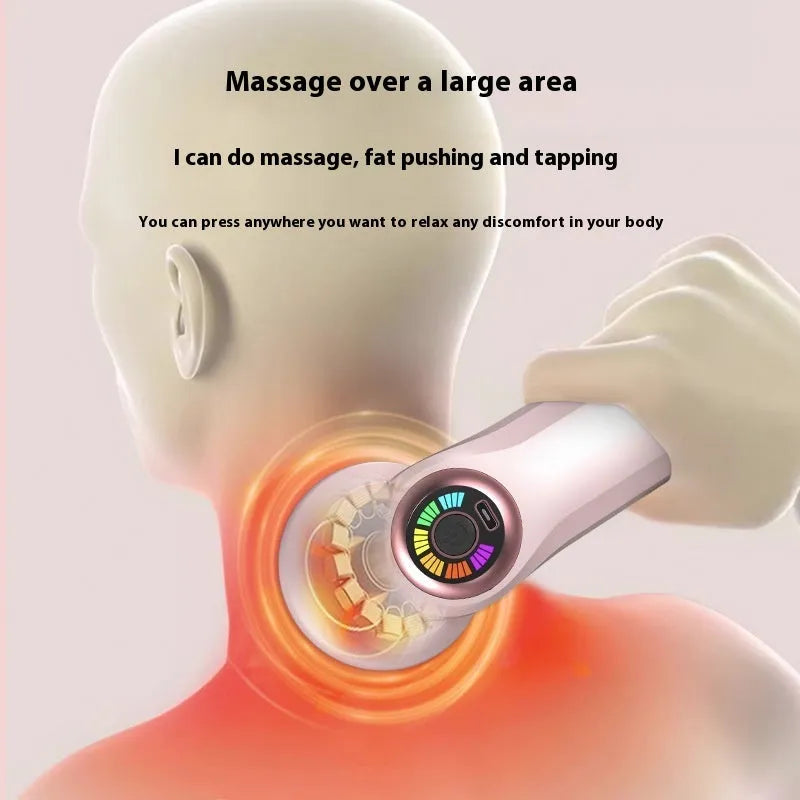 Handheld USB electric body massager in black colour for cervical spine, back and leg massage
