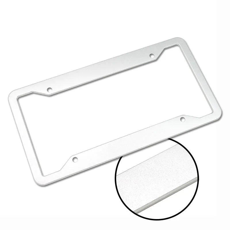 Aluminium alloy stainless steel licence plate frame in black, grey, silver, and steel finishes