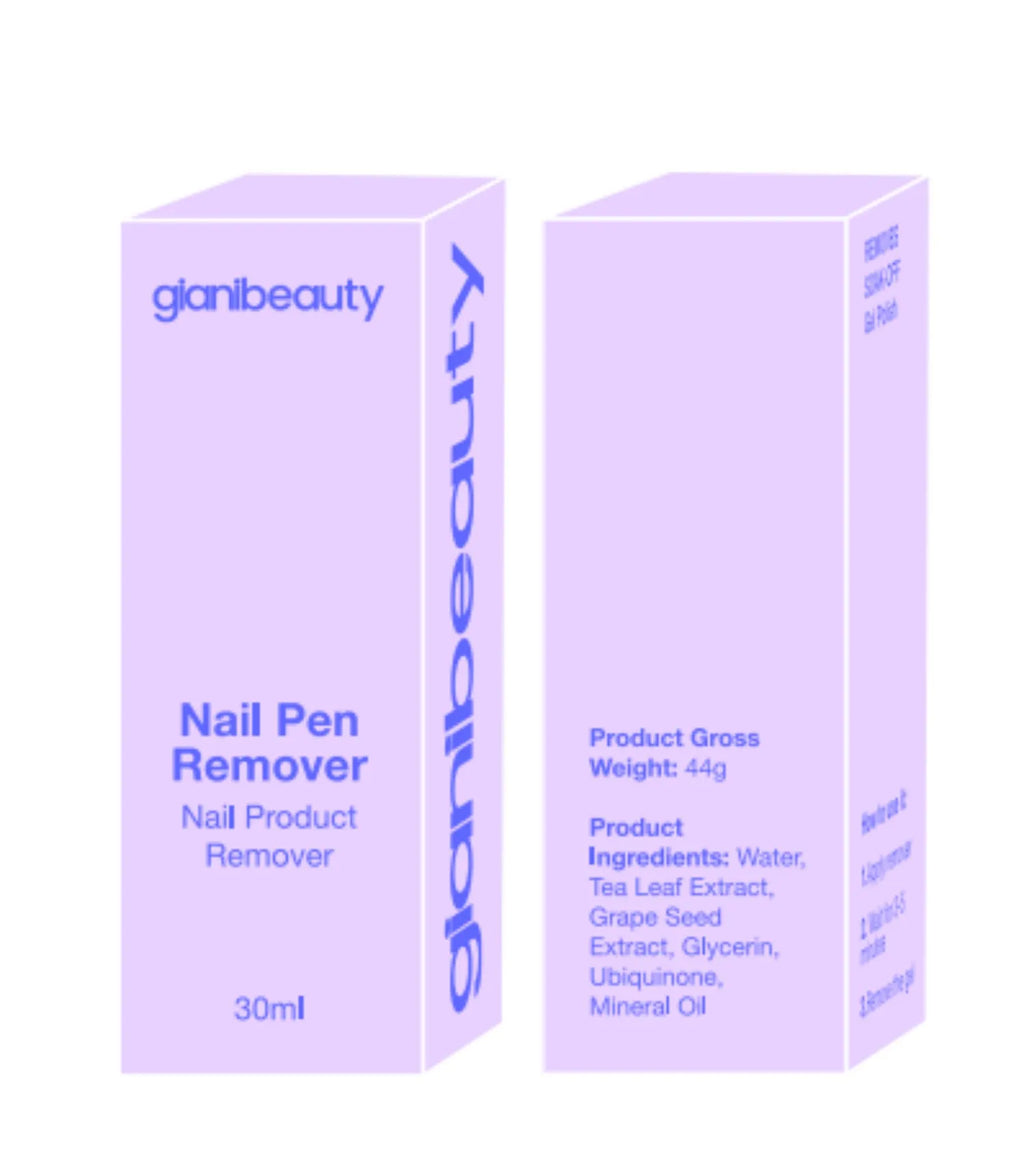 Giani Nail Pen Remover tool for removing acrylic nail pens, compact design, white and orange handle