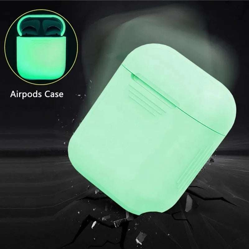 Luminous silicone flip-top protective case for AirPods wireless earphones