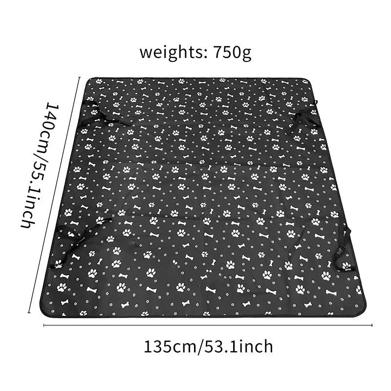 Cloth car pet mat for rear seat protection with water and dirt resistant properties for dogs