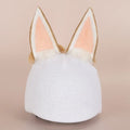 A medium-sized plush cartoon character helmet cover with a removable ear decoration.