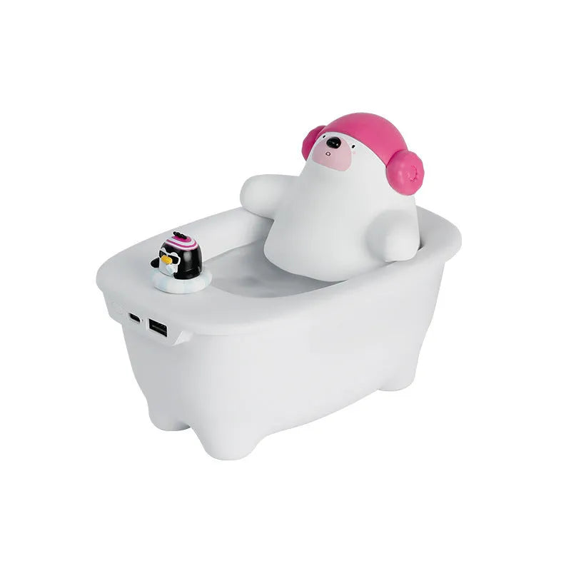 White USB air humidifier with 550ml water tank and adjustable mist control