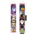 Pair of tall polyester Halloween couplet hanging flags 30x180cm for party decoration