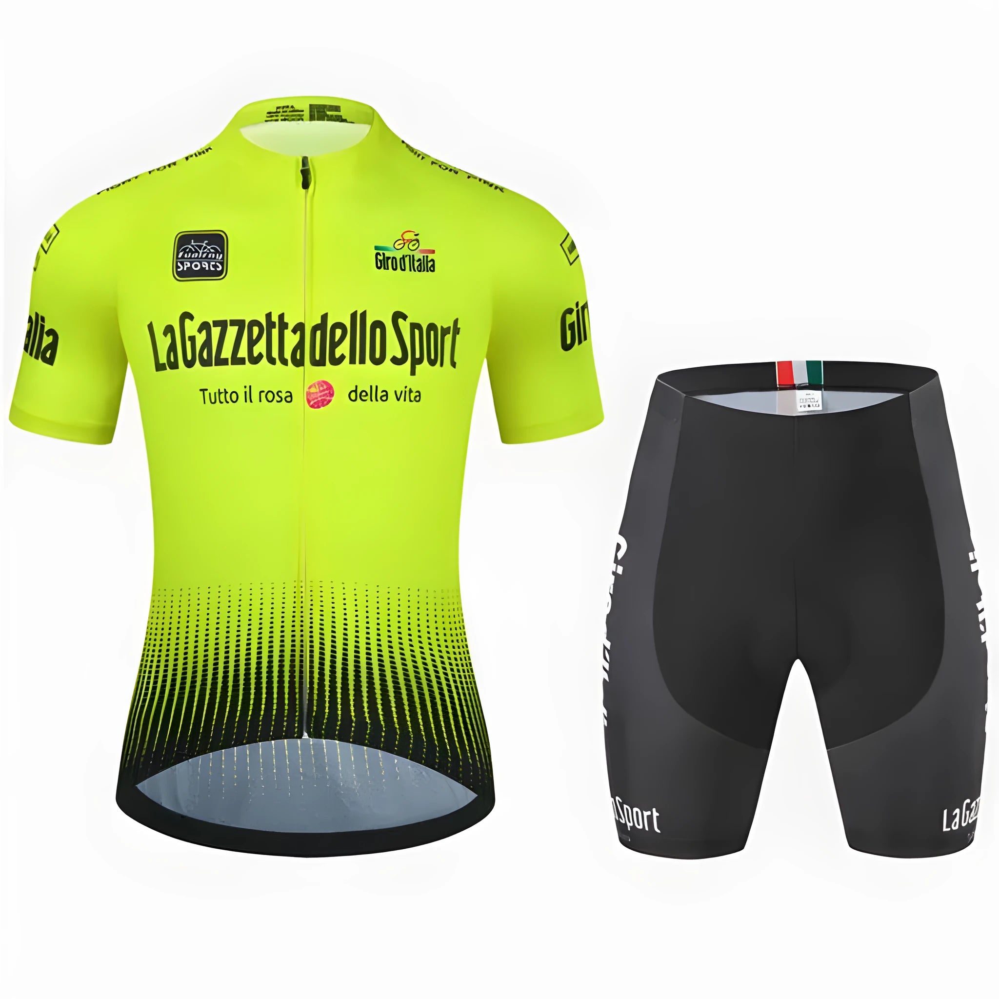 Short sleeve cycling suit in quick-drying polyester fabric for summer road biking